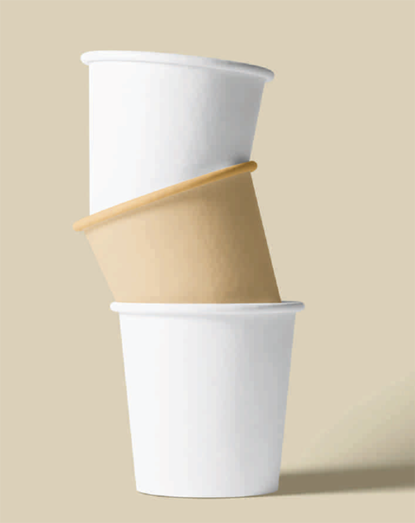Disposable eco-friendly paper cups for hot beverages